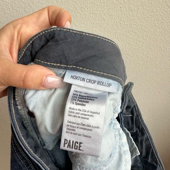 $5/$25 Paige Huxton Crop Rollup Dark Wash High Rise Skinny Size 27 ankle length - Picture 6 of 6
